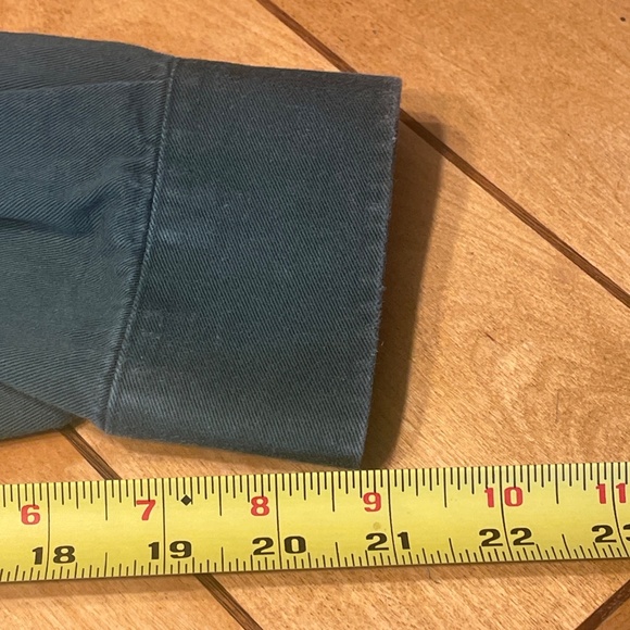 King Ranch Band Collar Button Up Shirt Size Large Color Green Made in USA - Picture 10 of 14